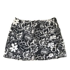 Gloria Vanderbilt Tropical Print Cotton Skort In Navy And White Women’s Size 14.